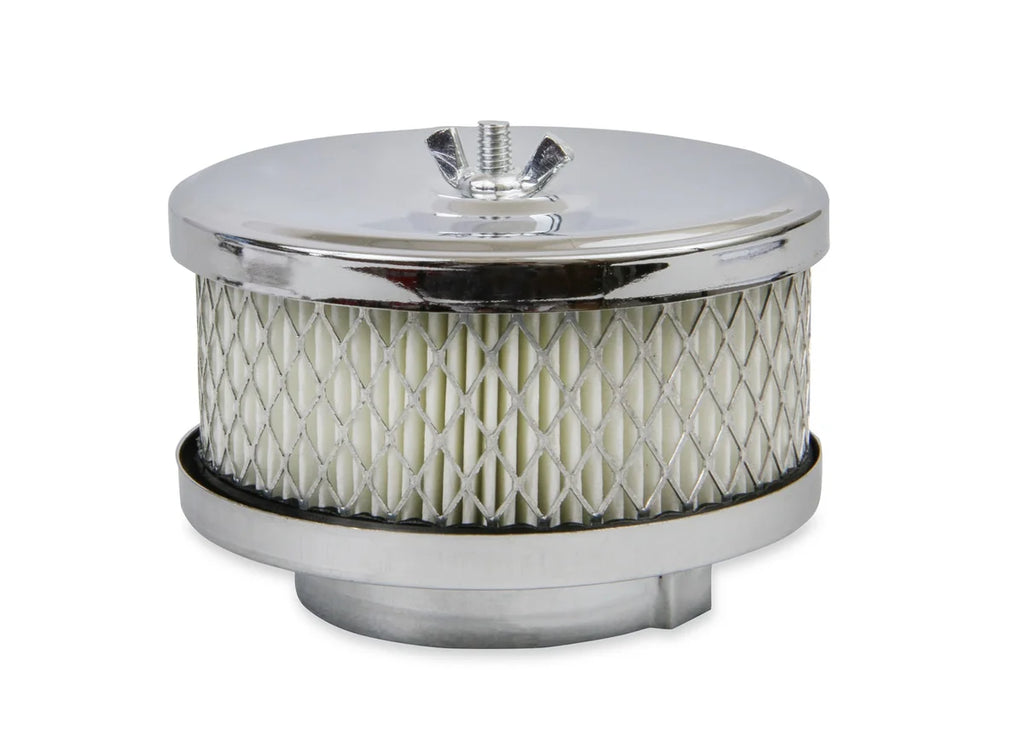 Mr Gasket Mr. Gasket Air Cleaner - Deep Dish - 4 Inch x 2 Inch - Chrome 4354 - Side View