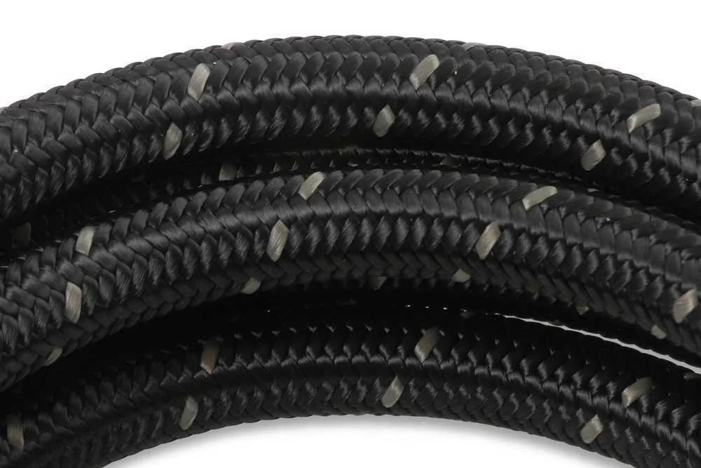 Mr Gasket Mr. Gasket Black Nylon Braided Hose 8 AN - 6 Feet 840608 - Detail View