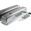Load image into Gallery viewer, Mr Gasket Mr. Gasket Cast Aluminum Ball Milled Center Bolt Valve Covers - Polished 6856G - Main Product View