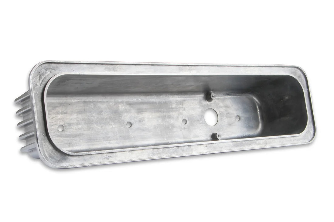 Mr Gasket Mr. Gasket Cast Aluminum Ball Milled Center Bolt Valve Covers - Polished 6856G - Side View