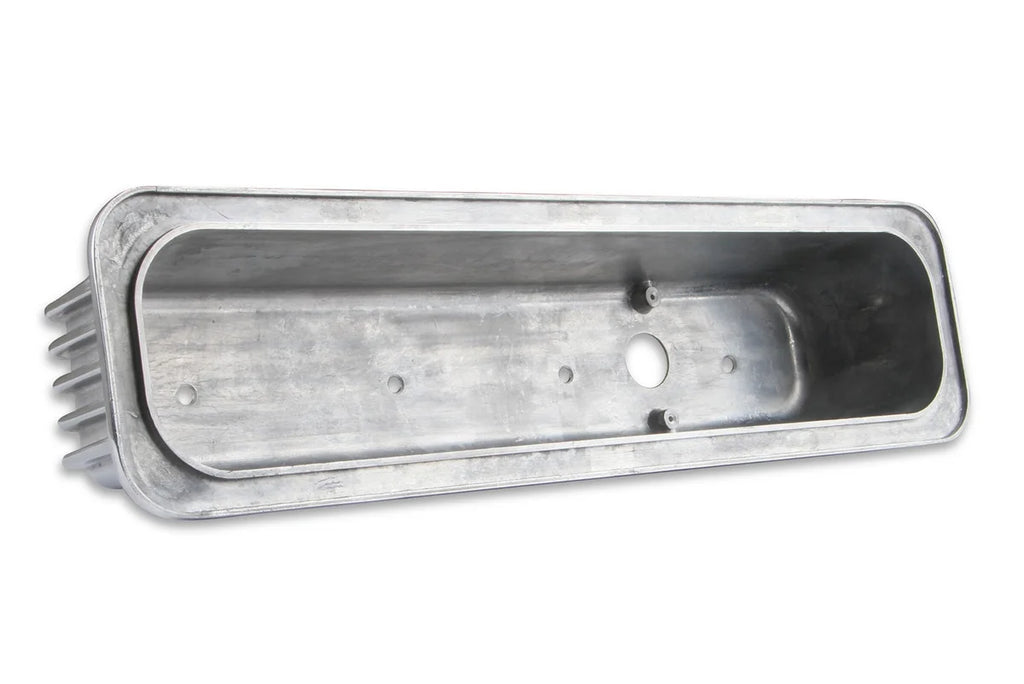 Mr Gasket Mr. Gasket Cast Aluminum Ball Milled Center Bolt Valve Covers - Polished 6856G - Side View