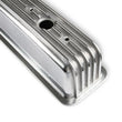 Load image into Gallery viewer, Mr Gasket Mr. Gasket Cast Aluminum Ball Milled Center Bolt Valve Covers - Polished 6856G - Back View