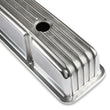 Load image into Gallery viewer, Mr Gasket Mr. Gasket Cast Aluminum Finned Valve Covers - Polished 6855G - Back View