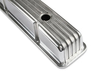Load image into Gallery viewer, Mr Gasket Mr. Gasket Cast Aluminum Finned Valve Covers - Polished 6855G - Back View