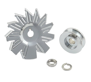Mr Gasket Mr. Gasket Chrome Alternator Fan & Pulley - Chrome