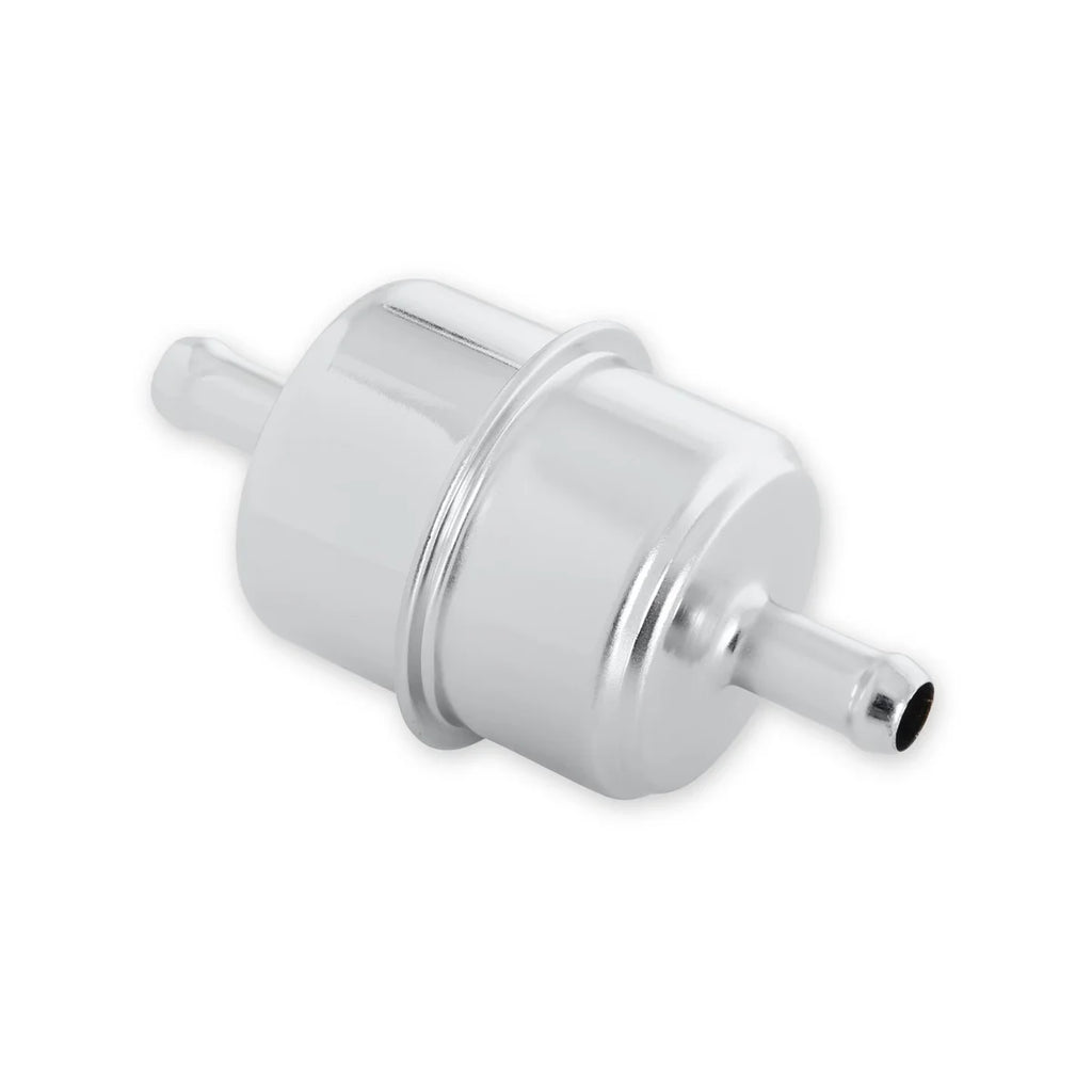 Mr Gasket Mr. Gasket Chrome Fuel Filter - Fits 3/8 Inch Hose 9746 - Side View