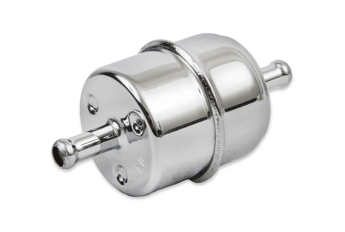 Mr Gasket Mr. Gasket Chrome Fuel Filter - Fits 5/16 Inch Hose 9745 - Side View