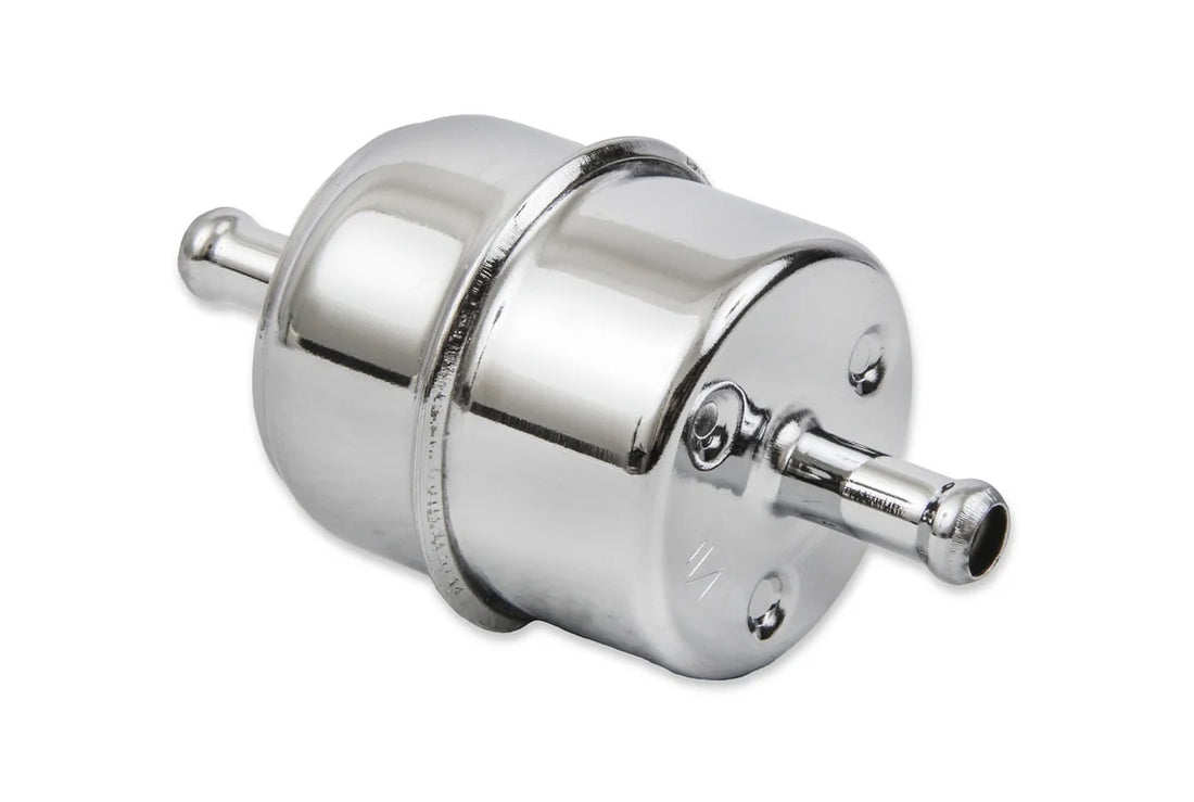 Mr Gasket Mr. Gasket Chrome Fuel Filter - Fits 5/16 Inch Hose 9745 - Back View