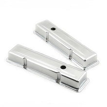 Load image into Gallery viewer, Mr Gasket Mr. Gasket Chrome Valve Covers - Dual Cap Holes 9800 - Side View