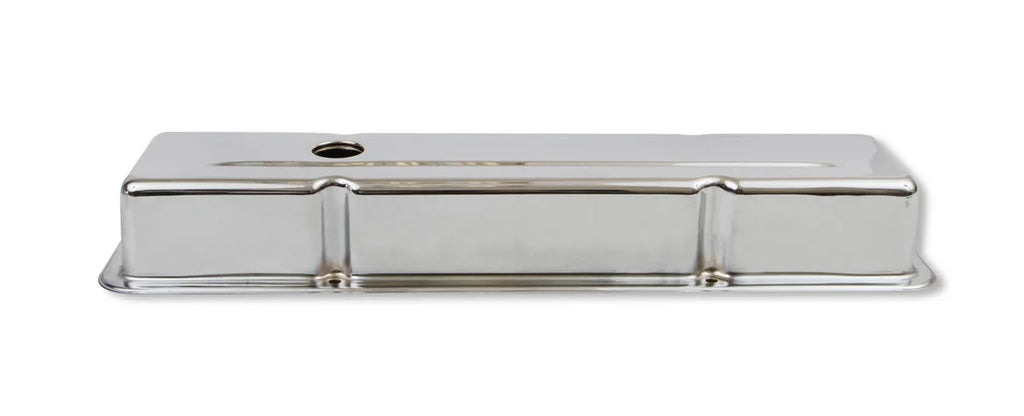 Mr Gasket Mr. Gasket Chrome Valve Covers - Dual Cap Holes 9800 - Back View