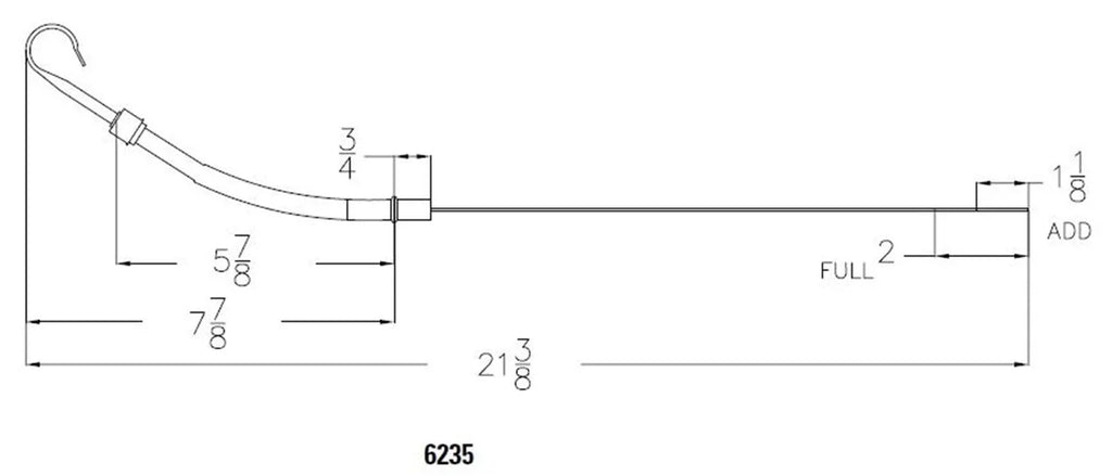 Mr Gasket Mr. Gasket Engine Oil Dipstick - Chrome 6235 - Side View