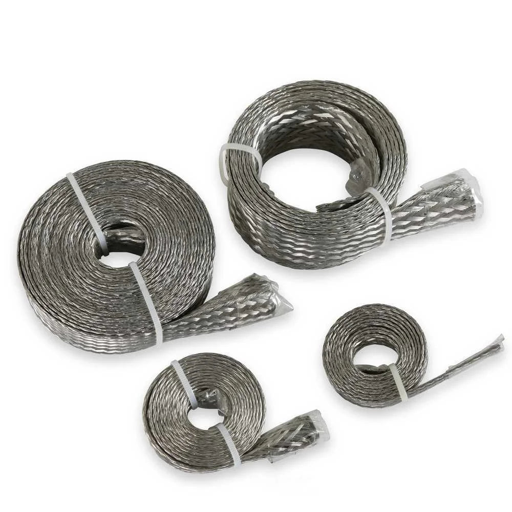 Mr Gasket Mr. Gasket Flex-Braid Hose Sleeve Kit - Silver 8092 - Side View