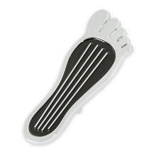 Load image into Gallery viewer, Mr Gasket Mr. Gasket Foot Print Gas Pedal Pad - Aluminum - Chrome &amp; Painted Black Trim - Back View