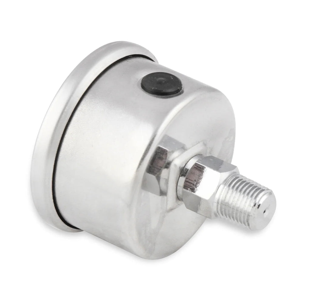 Mr Gasket Mr. Gasket Fuel Pressure Gauge - 0-15 PSI - 1/2 Inch Diameter - Liquid Filled 1563 - Side View