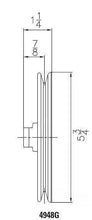 Load image into Gallery viewer, Mr Gasket Single Groove (with Keyway and 5/8 Inch Shaft). 4948G fits 1967-1984 GM / Chevrolet - Side View