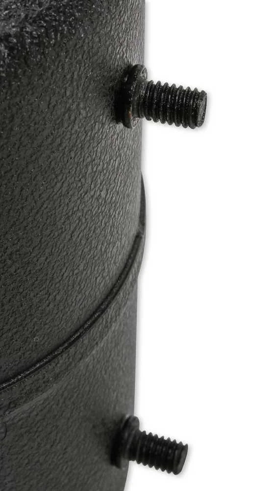 Mr Gasket Steel - 5 Inch Diameter 6-3/4 Inch High - Black Finish 3701 - Back View