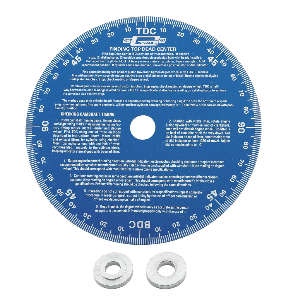 Mr Gasket This universal cam degree wheel has a 7 Inch diameter and is blue. - Main Product View