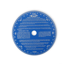 Load image into Gallery viewer, Mr Gasket This universal cam degree wheel has a 7 Inch diameter and is blue. - Side View
