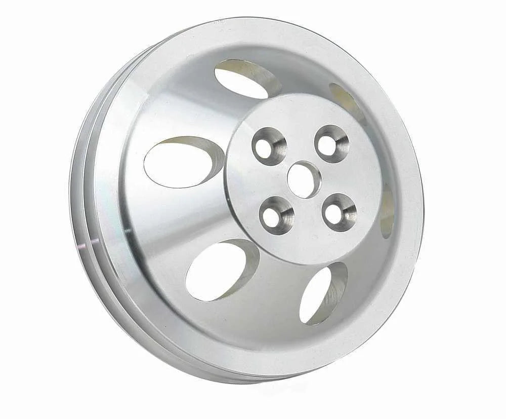 Mr Gasket Water Pump Pulley - Aluminum - Double Groove 5311 fits 1955-1968 Buick / Chevrolet / GMC - Back View