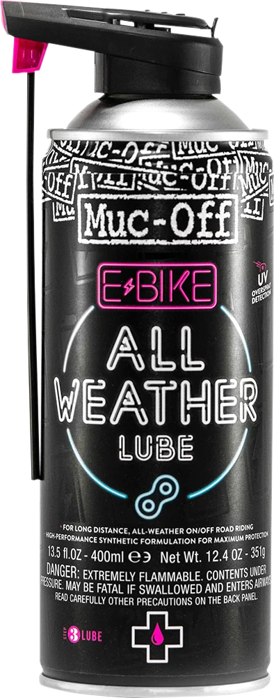 Muc-Off USA Ebike All-Weather Lube - 8.4 U.S. fl oz. - Aerosol 20283US - Side View
