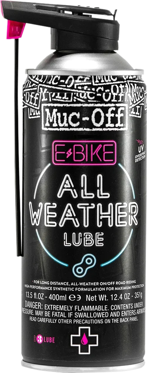 Muc-Off USA Ebike All-Weather Lube - 8.4 U.S. fl oz. - Aerosol 20283US - Side View