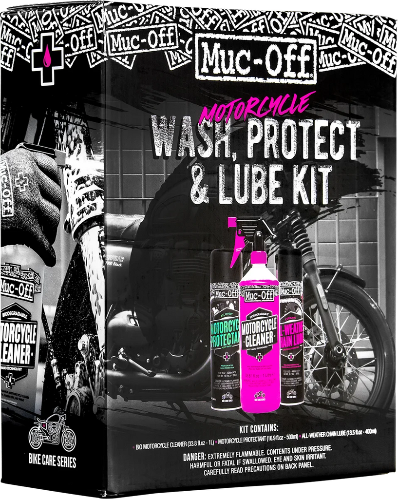 Muc-Off USA Motorcycle Wash, Protect & Lube Kit 20095US - Back View