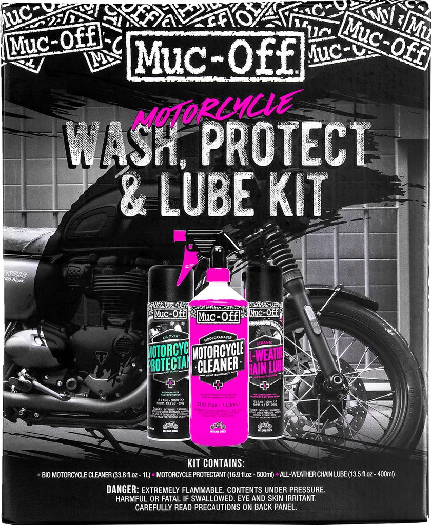 Muc-Off USA Motorcycle Wash, Protect & Lube Kit 20095US - Installation View