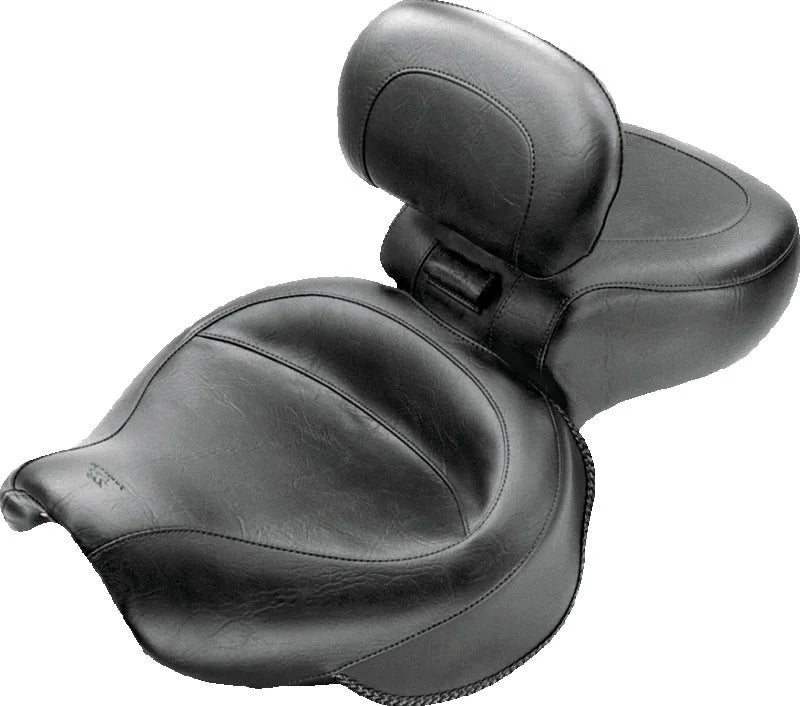 Mustang 00-08 Honda VT1100 Sabre,97-08 Spirit,87-97 Shadow Wide Touring 1PC Seat - Black - Side View