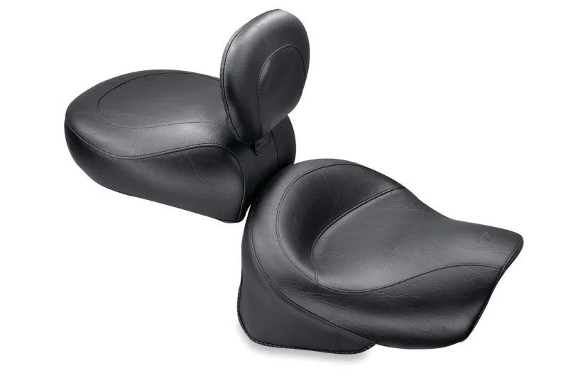 Mustang 00-08 Kawasaki Classic FI, Nomad FI Vintage 2PC Seat w/Driver Backrest - Black - Side View