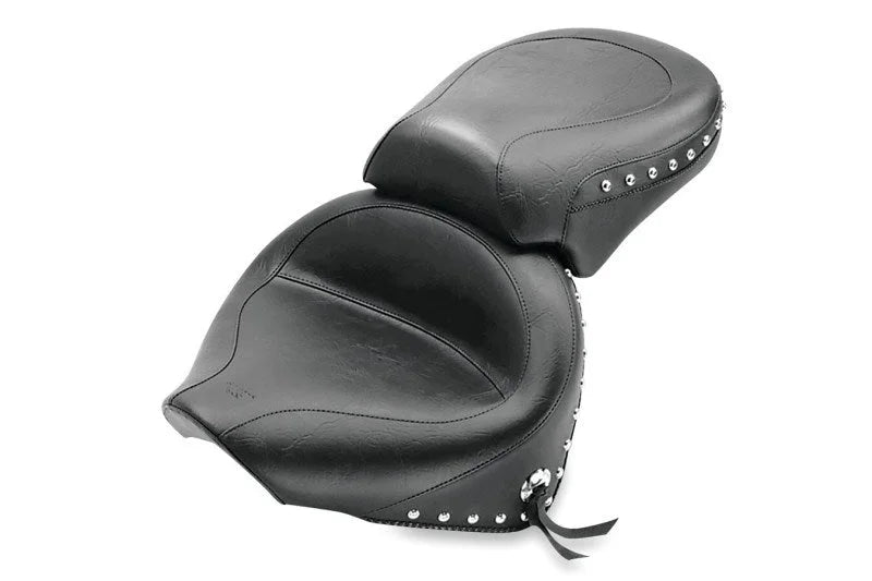 Mustang 00-11 Yamaha V-Star 1100 Classic,02-11 V-Star 1100 Silverado 2PC Seat w/Studs - Black - Side View