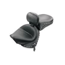 Load image into Gallery viewer, Mustang 00-11 Yamaha V-Star 1100 Classic,02-11 V-Star 1100 Silverado Touring 2PC Seat w/Studs- Black - Side View