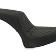 Load image into Gallery viewer, Mustang 00-15 Harley Softail Standard Rear Tire Fastback 1PC Seat w/ Diamond Stitch - Black - Side View