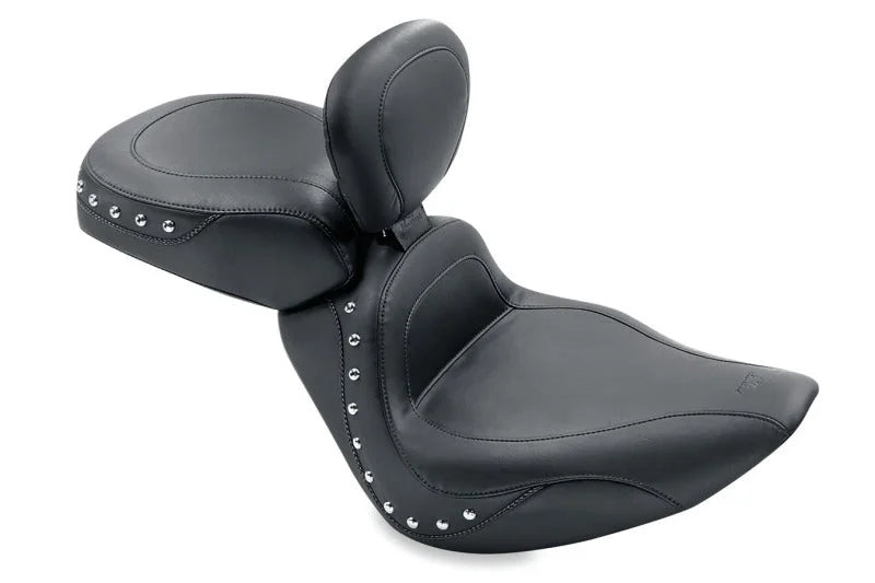 Mustang 00-15 Harley Softail Standard Rear Tire Sport Touring Solo Seat w/DBR Studs - Black - Main Product View