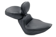 Load image into Gallery viewer, Mustang 00-15 Harley Softail Standard Rear Tire Sport Touring Solo Seat w/Driver Backrest - Black - Side View