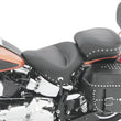 Load image into Gallery viewer, Mustang 00-15 Harley Softail Standard Rear Tire Wide Touring 1PC Seat w/Studs - Black - Side View