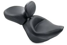 Load image into Gallery viewer, Mustang 00-15 Harley Softail Standard Rear Tire Wide Touring Solo Seat w/Driver Backrest - Black - Side View