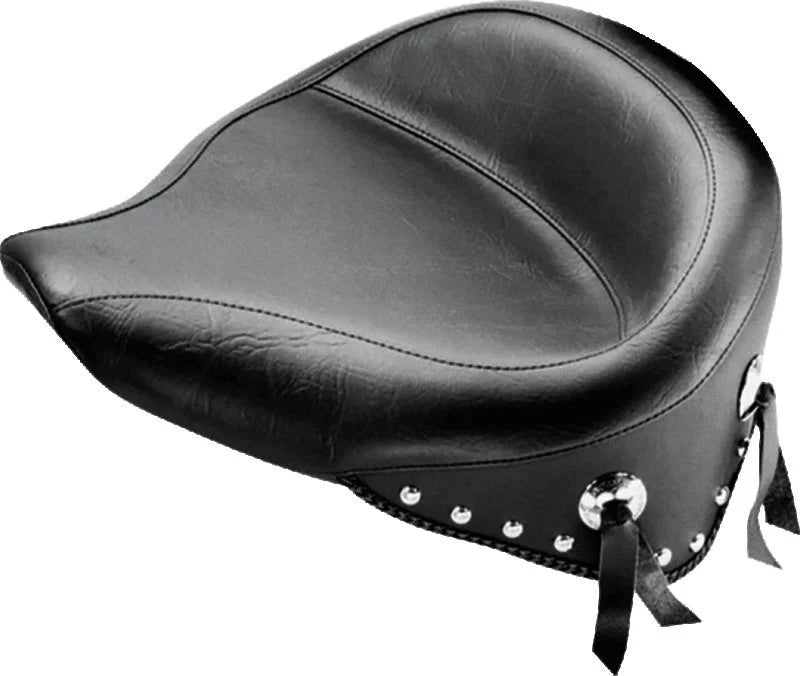 Mustang 00-15 Harley Softail Standard Rear Tire Wide Touring Solo Seat w/Studs - Black - Main Product View