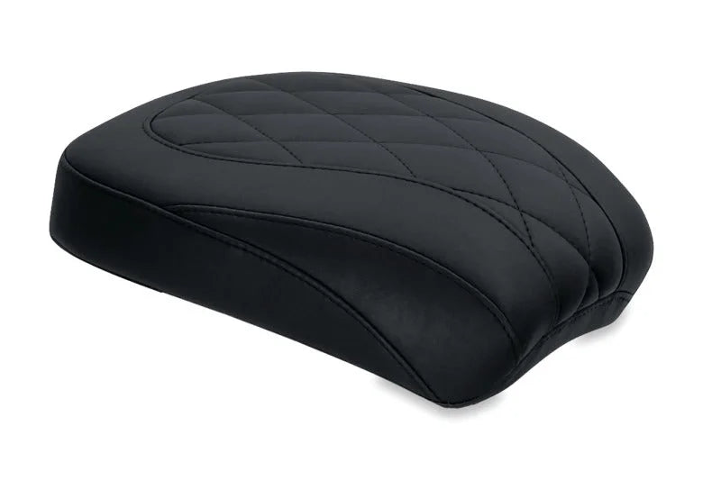 Mustang 00-15 Harley Softail Standard Rear Tire Wide Tripper Passenger Seat Diamond Stitch - Black - Side View