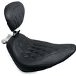Load image into Gallery viewer, Mustang 00-15 Harley Softail Standard Rear Tire Wide Tripper Solo Seat w/Driver Backrest - Black - Side View