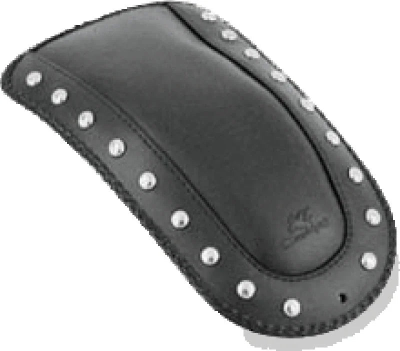 Mustang 00-15 Harley Softail Std Rear Tire Wide Touring Solo Seat w/Driver Backrest - Black - Side View