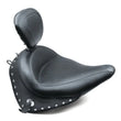 Load image into Gallery viewer, Mustang 00-15 Harley Softail Std Rear Tire Wide Touring Solo Seat w/Driver Backrest Studs- Black - Main Product View