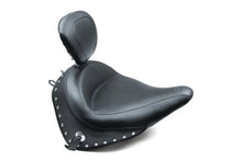 Load image into Gallery viewer, Mustang 00-15 Harley Softail Std Rear Tire Wide Touring Solo Seat w/Driver Backrest Studs- Black - Main Product View