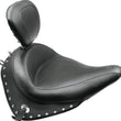 Load image into Gallery viewer, Mustang 00-15 Harley Softail Std Rear Tire Wide Touring Solo Seat w/Driver Backrest Studs- Black - Side View