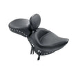 Load image into Gallery viewer, Mustang 00-15 Harley Softail Std Rear Tire Wide Touring Solo Seat w/Driver Backrest w/Studs - Black - Side View