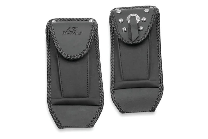 Mustang 00-17 Harley Softail with Square Dash Tank Bib w/Studs- Black - Main Product View