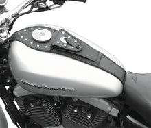 Load image into Gallery viewer, Mustang 00-17 Harley Softail with Square Dash Tank Bib w/Studs- Black - Side View