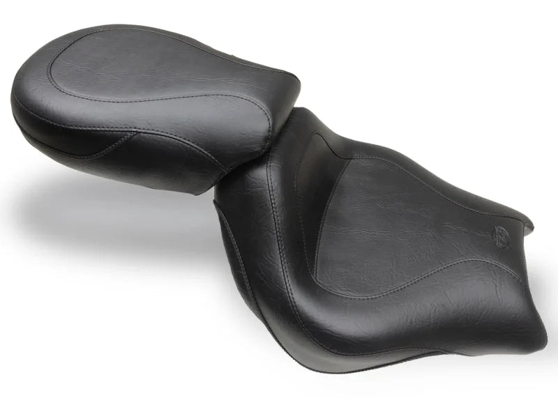 Mustang 02-08 Honda VTX1800C Sport Touring 2PC Seat - Black - Side View