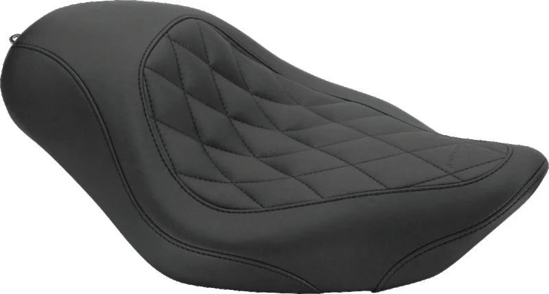 Mustang 02-08 Honda VTX1800C Sport Touring 2PC Seat w/Driver Backrest - Black - Main Product View