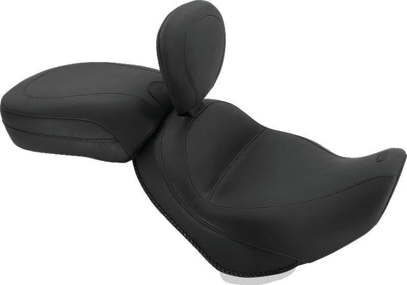 Mustang 02-08 Triumph America,03-08 Speedmaster, Std Touring 2PC Seat w/Driver Backrest - Black - Side View