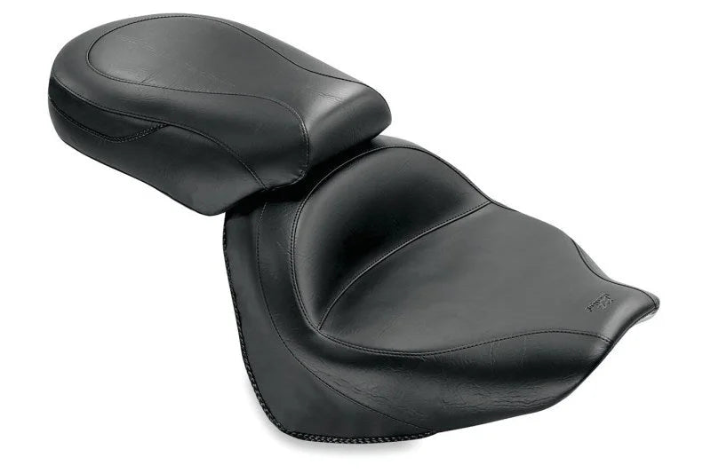 Mustang 02-09 Honda VTX1300 Retro, S & T Wide Touring 2PC Seat - Black - Side View